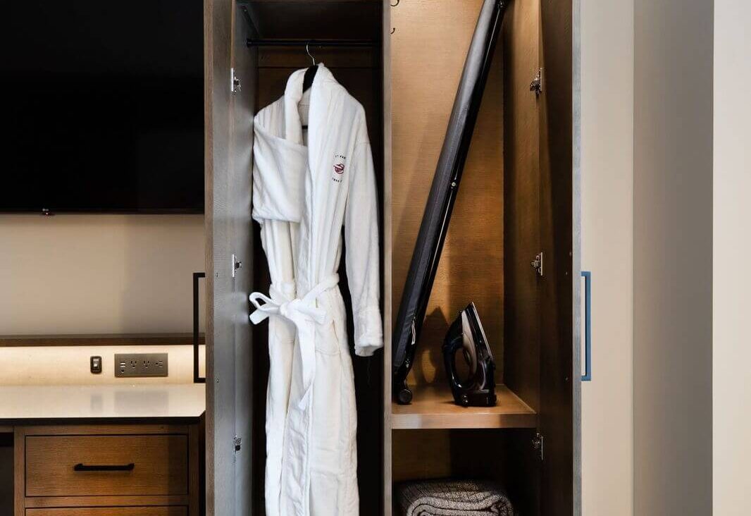 Interior view of closet in Elliot Park Hotel, Minneapolis